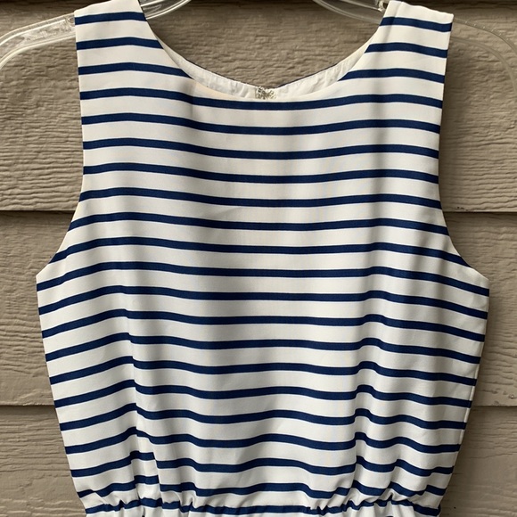 J.Crew Navy and White Striped Nautical Cinched Waist Dress - Picture 6 of 7